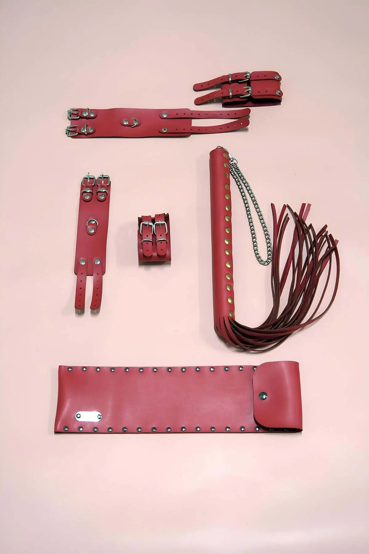 Whip Handcuff Set, 3-Piece Set, Hand and Foot Handcuffs, Whip - SH1305