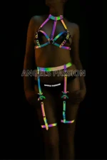 Reflective Custom Designed Sexy Harness Garter Set - Image 2