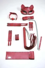 Whip Handcuff Set, 6-Piece Set, Foot and Handcuffs, Mask, Mouthguard - SH1308 - Image 2