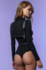 Sexy Chest Harness - Leather Women's Harness - Women's Leather Lingerie - SH580 - Image 2