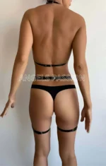 Fantasy Leather Clothing Black Harness Garter Set - SH547 - Image 3