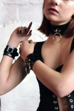 Fantasy Leather Collar and Bracelet Set - SH241