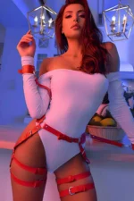 Fantasy Clothing Handcuffed Leather Harness Set - SH893 - Image 2