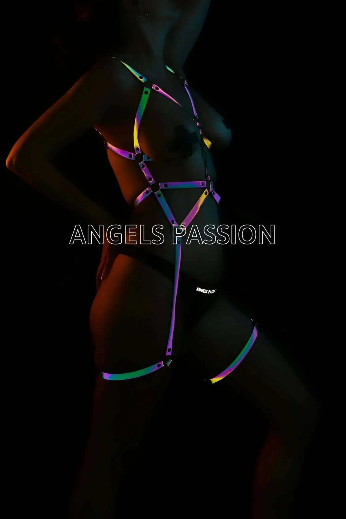 Fantasy Lingerie Colorful Reflective Body Harness