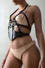 Fantasy Breast Harness, Sexy Women's Leather Lingerie - SH1146 - Image 2