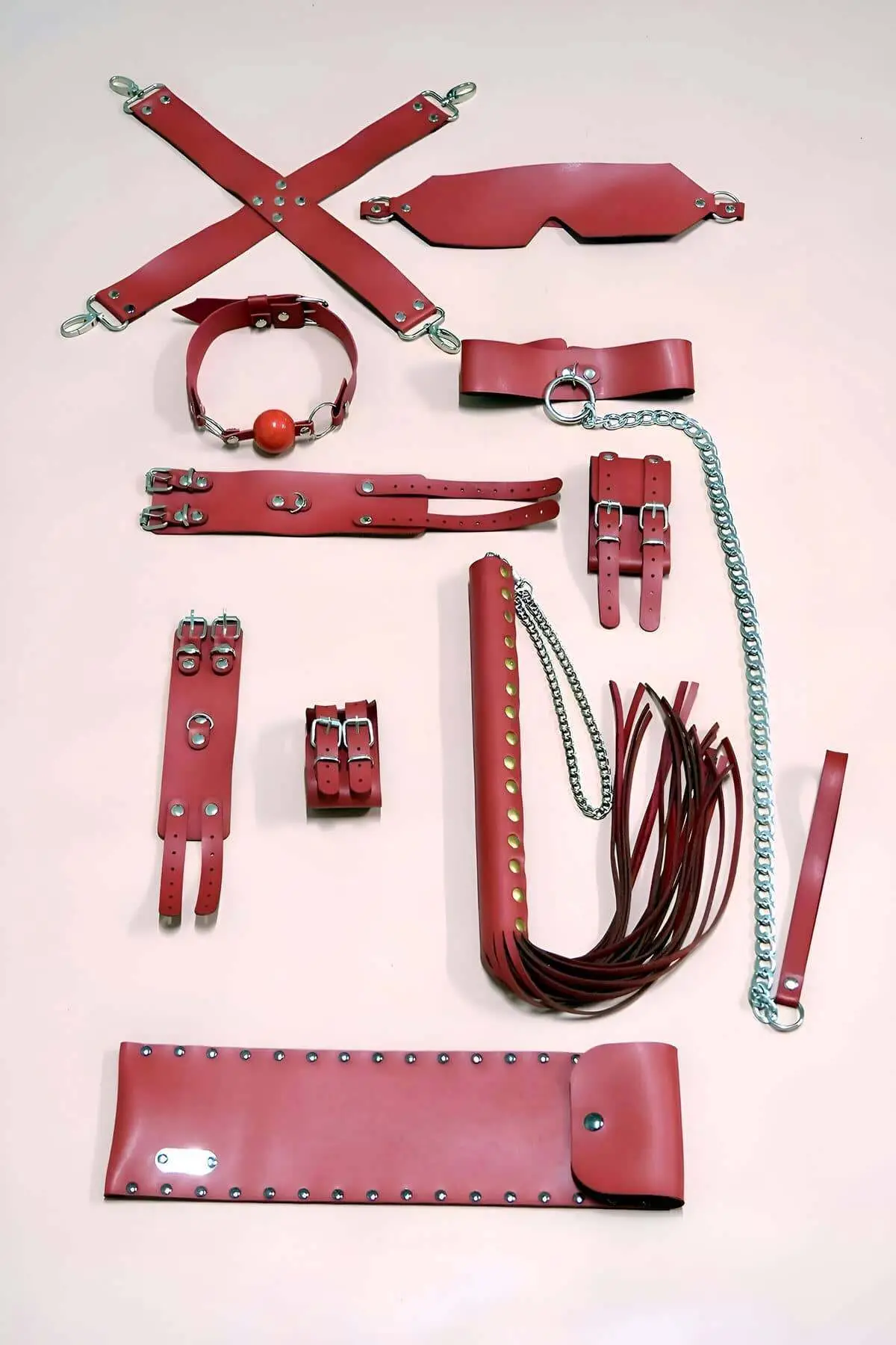 Fantasy Whip Handcuff Set, 7-Piece Set, Foot and Handcuffs, Mask - SH1310