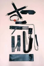 Fantasy Whip Handcuff Set, 7-Piece Set, Hand and Foot Handcuffs, Mask - SH1310 - Image 2