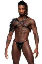 Gladiator Shoulder Harness, One Shoulder Leather Accessory, Warrior Costume - SHM154 - Image 3