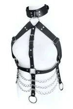 Plus Size Leather Chain Chest Harness - SH531 - Image 4