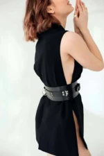 Leather Dress Belt, Stylish Leather Corset Belt - SH875 - Image 3