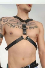 Men's Leather Chest Belt, Men's Fantasy Accessory, Men's Leather Accessory - SHM148