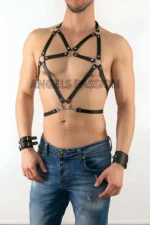 Leather Men's Chest Harness - SHM80 - Image 2
