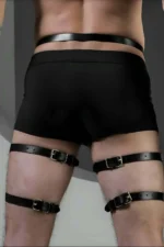 Leather Men's Garter Harness, Men's Leg Harness - SHM165 - Image 2