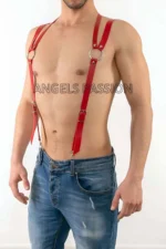 Leather Men's Trouser Suspenders, Leather Men's Harness - SHM10 - Image 2