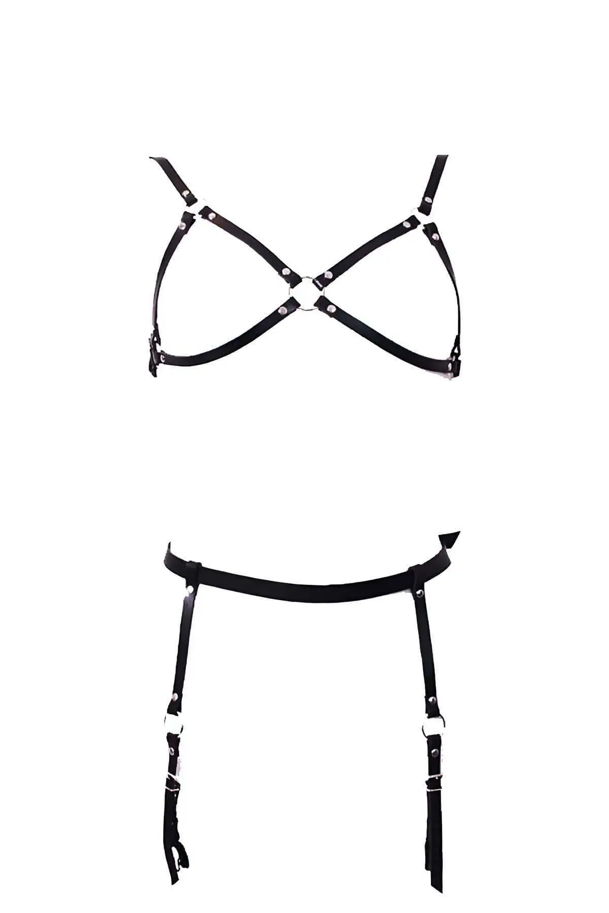 Leather Garter Harness Set - SH228