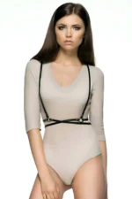 Elegant Leather Accessory with Cross Back Detail - SH182