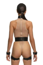 Fantasy Leather Lingerie, Stylish Harness Set with Neck Cuff - SH1338 - Image 5