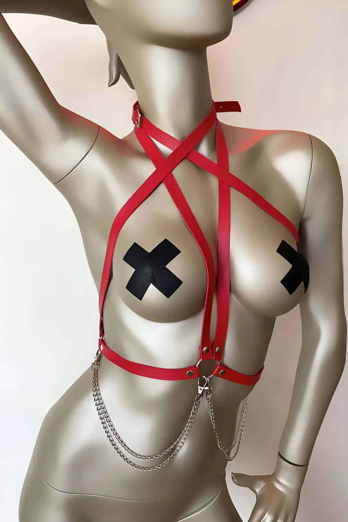 Leather Accessory for T-shirts, Stylish Leather Harness for Shirts - SH52