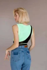 Triangle Garment Chest Belt, One-Shoulder Leather Harness - SH1120 - Image 2