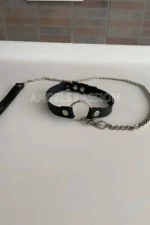 Leather Collar with Chain - SH323 - Image 4