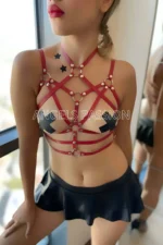 Leather Chest Accessory, Elegant Evening Wear Accessory - SH430