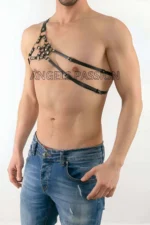 Men's One-Shoulder Leather Harness - Men's Fantasy Underwear - Men's Leather Erotic Underwear - SHM14