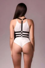 3-Row Chest Harness, Club Accessory, Sexy Leather Dance Accessory - SH600 - Image 3