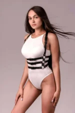 3-Row Chest Harness, Club Accessory, Sexy Leather Dance Accessory - SH600 - Image 2