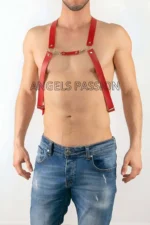 Leather Men's Harness Pants Accessory, Men's Chest Harness - SHM27