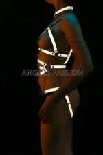 Chain Detail Mesh Section Open Reflective Stylish Harness - SH299 - Image 4