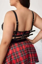 Leather Chest Harness with Chain Detail - SH808 - Image 3