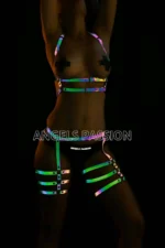 Women's Lingerie Colorful Reflective Garter Set - SH342