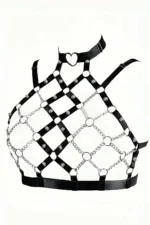 Chain-Detailed Sexy Rubber Breast Harness - SH926 - Image 5