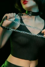 Chain Collar - BDSM Leather Collar - SH246