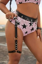 Stylish Leg Harness with Chain Detail Connecting Waist and Legs - SH807