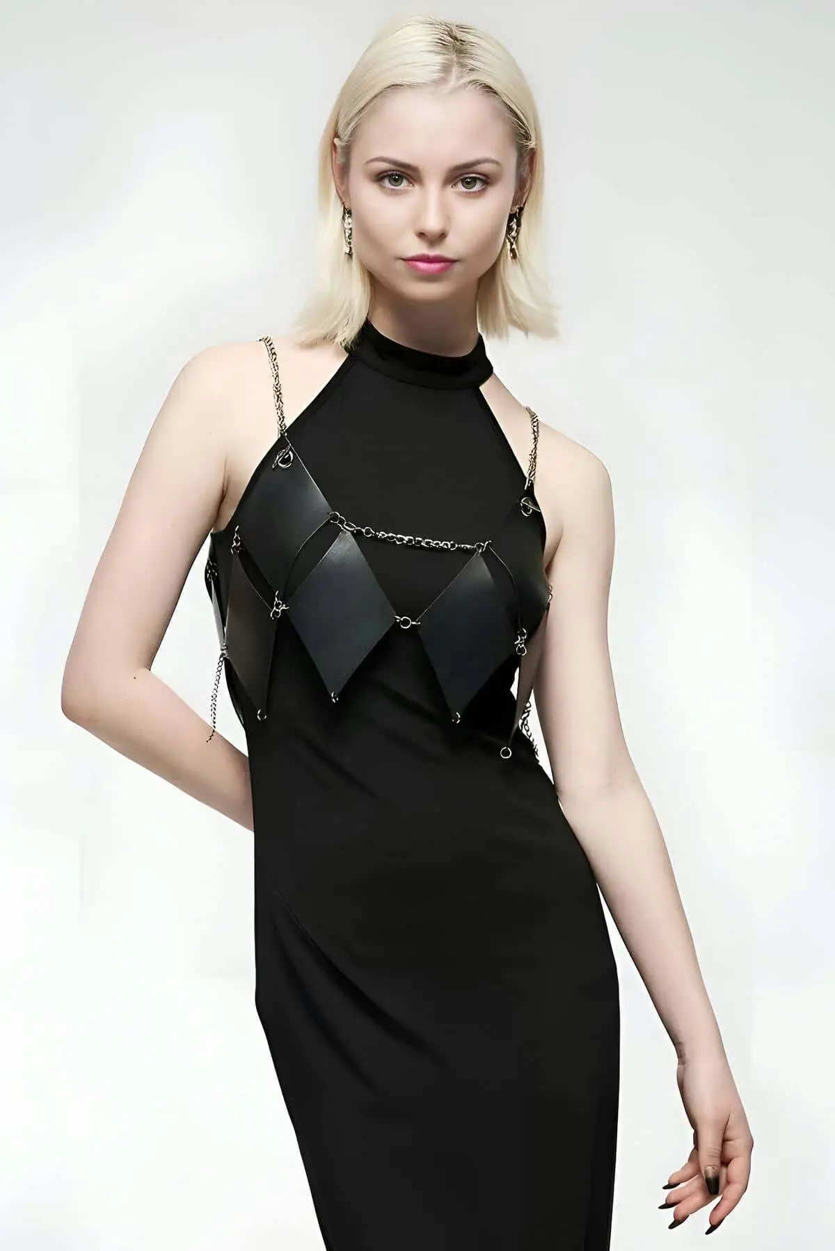 Elegant Belt with Baklava Pattern Detail, Leather Style Belt, Dress Belt - SH1332