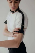 Stylish Men's Harness with Neck, Bicep and Shoulder Details - SHM90 - Image 2