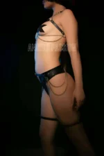 Sexy Leather and Chain Harness Set - SH486 - Image 3