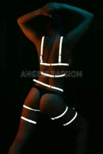 Women's Lingerie White Reflective Garter Set - SH384 - Image 3