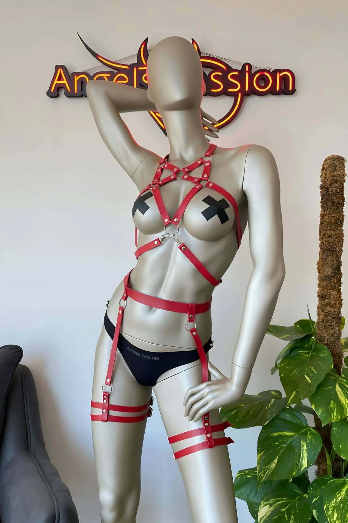 Women's Lingerie Leather Garter Set - SH525