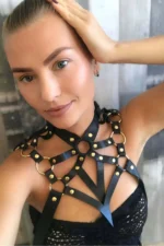 Leather Chest Harness, Stylish Leather Harness - SH1075