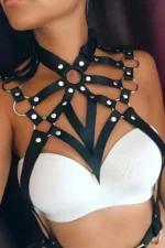 Leather Chest Harness, Stylish Leather Harness - SH1075 - Image 2