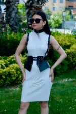 Stylish Leather Belt and Choker Set for Dresses, T-Shirts and Shirts - SH622 - Image 2