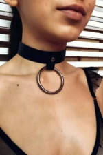 Leather Collar with Ring - SH306 - Image 2