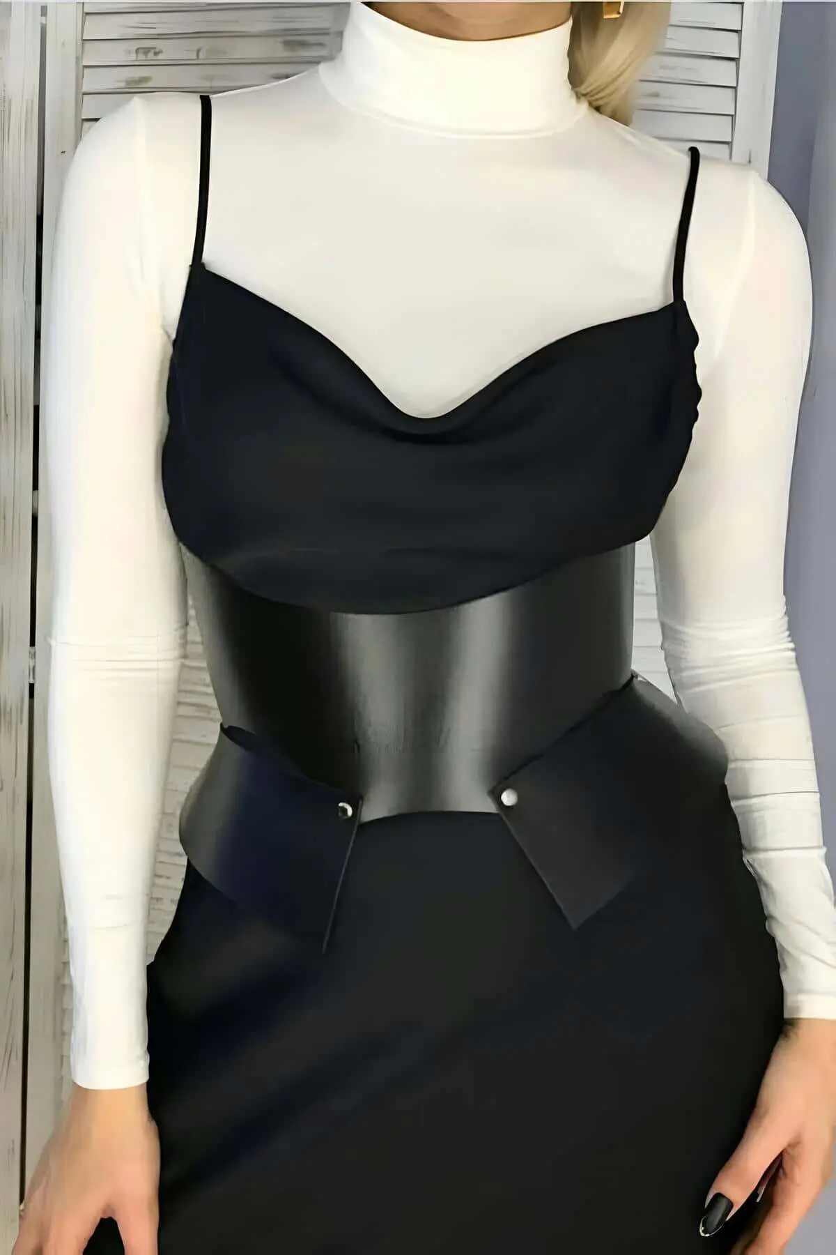 Stylish Leather Belt with 2 Buckles at the Back - SH611