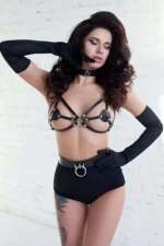 Harness Sexy Leather Bra - SH112 - Image 2