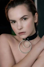 Two-Ring Fantasy Leather Collar - SH264