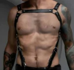 Stylish Men's Chest Belt, Men's Shirt Belt, Fancy Men's Leather Apparel - SHM155 - Image 3