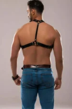 Men's Leather Chest Harness - SHM139 - Image 4