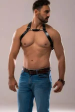 Men's Leather Chest Harness - SHM139 - Image 5